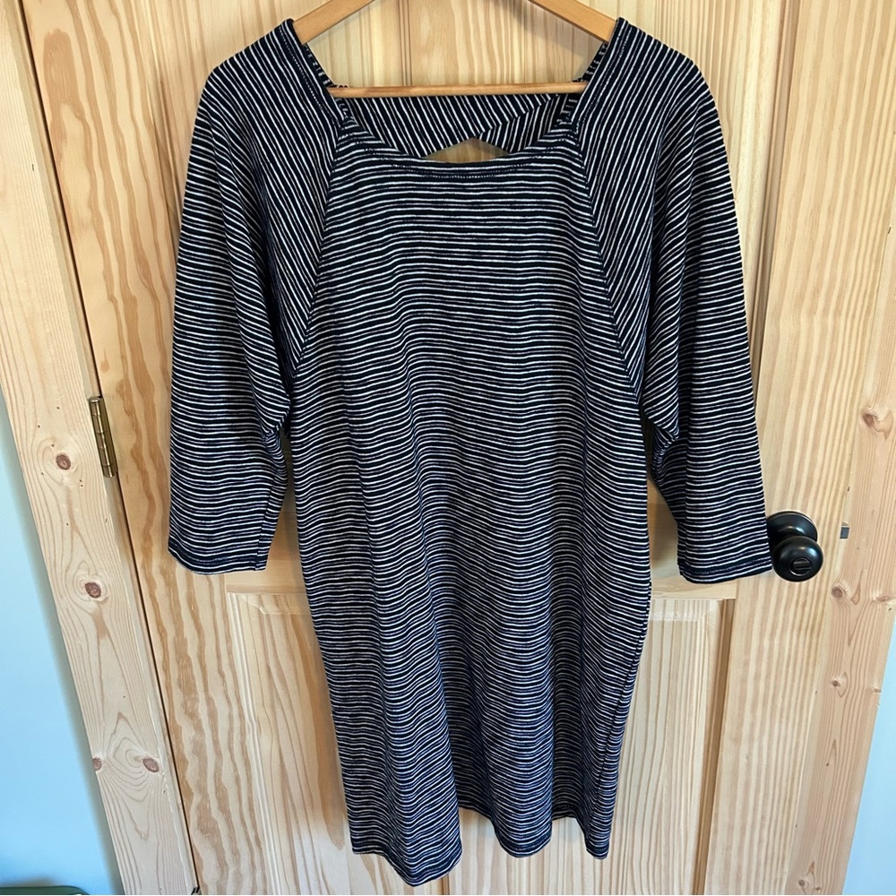 T by Talbots Cotton Knit Striped Dress. Size XL.